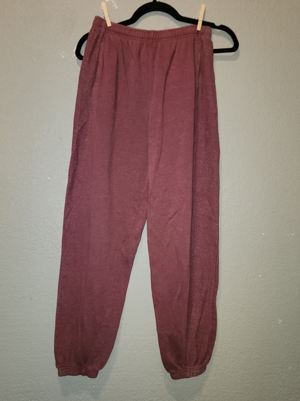 Elastic Waist Burgundy Jogger Sweatpants | Medium